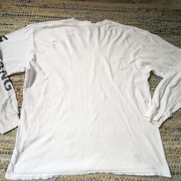 Wu Tang Clan L/S Thrashed Graphic Tee White Gildan Heavy Cotton XL Flaws - Picture 8 of 14